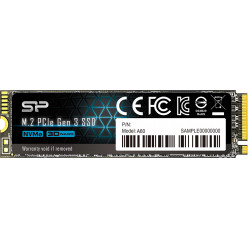 M.2 NVMe SSD 256GB Silicon Power A60, Interface: PCIe3.0 x4 / NVMe1.3, M2 Type 2280 form factor, Sequential Reads 2100 MB/s, Sequential Writes 1400 MB/s, MTBF 2mln, HMB, SLC Cashe, E2E Data Protection, SP Toolbox, 3D NAND TLC