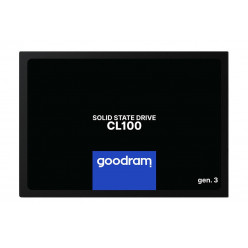 2.5- SSD 240GB  GOODRAM CL100 Gen.3, SATAIII, Sequential Reads: 520 MB/s, Sequential Writes: 400 MB/s, Thickness- 7mm, Controller Marvell 88NV1120, 3D NAND TLC