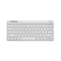 Trust  Lyra Multi-Device Compact Wireless keyboard, RF 2.4GHz, Bluetooth v5.0, Key technology - scissor, FN keys, Indicators Charging, Connection status, Caps-lock, Wireless mode; USB-A, USB-C, Rechargeable battery, 301g, White, US