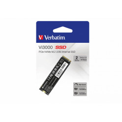 M.2 NVMe SSD 2.0TB Verbatim Vi3000, Interface: PCIe3.0 x4 / NVMe 1.3, M2 Type 2280 form factor, Sequential Read 3100 MB/s, Sequential Write 2200 MB/s, Random Read 150K IOPS, Random Write 100K IOPS, Phison E13T, TBW: 1500TB, 3D NAND TLC