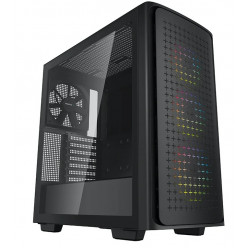 DEEPCOOL -CK560- ATX Case, with Side-Window (Tempered Glass Side Panel), without PSU, Tool-less, Pre-Installed: Front A-RGB 3x120mm fans , Rear 1x140mm fan, Quick-release Ventilated front panel, 2xUSB3.0, 1xTypeC, 1xAudio, Black