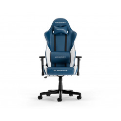 Gaming/Office Chair DXRacer GLADIATOR-L-N23-LTC-BW-X1, Blue/White, Gaslift class 4, Premium PVC leather, max weight up to 150kg / height 180-200cm, Full tilt, Recline 90°-135°, 3D Armrests, Headrest and lumbar cushions, 6 cm PU Caster, W-22,15 kg