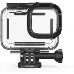 GoPro Protective Housing (HERO9, 10, 11, 12 Black) - is rugged and waterproof right out of the box, but this housing handles anything you can throw at it. It protects from dirt and flying debris, and it’s waterproof down to 60m for deep-water diving.