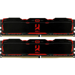 32Gb (Kit of 2*16GB) DDR4-3200  GOODRAM  IRDM X DDR4 (Dual Channel Kit), PC25600, CL16, Latency 16-20-20, 1.35V, 1024x8, Aluminium BLACK heatsink