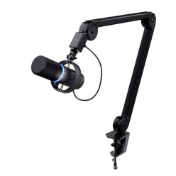 Trust GXT 255+ ONYX professional studio-grade microphone with arm, shock mount, pop filter, adjustable LED lighting rin, Echo cancellation, Cardioid, USB, black