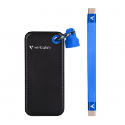 M.2 External SSD 1.0TB  Verbatim Pocket USB 3.2 Gen 2, Black/Blue, USB-C, Sequential Read/Write: up to 1000/1000 MB/s, Windows®, Mac, Keyring and Cable Holder, Portable, Compact, Rugged and Perfect for travel, Ultra-lightweight, Cloth bag, Nero Backup Sof