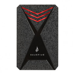 2.5- External SSD 512GB  Surefire GX3 Gaming SSD (by Verbatim), USB 3.2 Gen 1, Black/Red, Includes USB-C Adapter, Ultra-small and lightweight SSD, Stylish black design with a 3D surface, Nero Backup Software