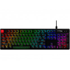 HYPERX Alloy Origins PBT Mechanical Gaming Keyboard (US Layout), HyperX Aqua - Tactile key switch, High-quality, Durable PBT keycaps, Backlight (RGB), 100% anti-ghosting, Key rollover: 6-key / N-key modes, Ultra-portable design, Solid-steel frame, USB