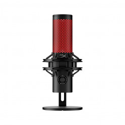 HyperX QuadCast 2, Black, Microphone for the streaming, Anti-Vibration shock mount, Tap-to-Mute sensor with LED indicator, Four selectable polar patterns, Internal pop filter, Built-in headphone jack, Cable length: 3m, Black/Red, USB