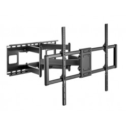 Full-motion TV-Wall Mount for 60 -120-- Gembird -WM-120ST-01-, allows up to 120 degrees swivel and 20 degrees tilting, max. 120 kg, Distance to wall: 75 - 703 mm, max. VESA 900 x 600, Black