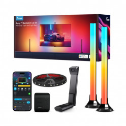 TV Light Strip  GOVEE RGBICW TV Backlight 3 Lite Kit (55--65- + Light Bars 40--70-), Wi-Fi + BT, Multicolor + Extra White LEDs, Zonal Color Control, Voice Control, App, Music Mode, No Hub Required, Real-time color matching to enhance your visual experienc