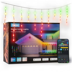 Outdoor Icicle Lights  GOVEE RGBIC Icicle Ligths 10M, Wi-Fi + BT, App, Matter Compatible, Multiple Scene Modes, DIY Mode, Waterproof - Icicle Lights: IP65 / Power Adapter: IP44 / Control Box: IP65, Voice Control, App, No Hub Required