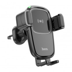 Car Holder  HOCO HW1 Pro, Wireless Fast Charging Car Holder, Wireless output: 5W / 7.5W / 10W / 15W, Air Outlet, Black