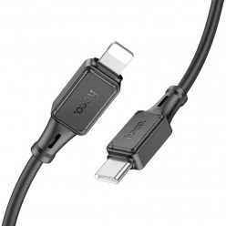 Cable  USB-C to Lightning   HOCO -X101 Assistant-, Silicone,  1m,  Black, Apple PD27W, Charging Data Cable, Outer material: Silicone