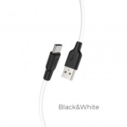 Cable  USB to USB-C   HOCO -X21 Plus-,  2m,  Black/White, up to 3.0A, Charging Data Cable, Outer material: Silicone