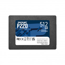 2.5- SSD 512GB Patriot P220, SATAIII, Sequential Read: 550MB/s, Sequential Write: 500MB/s, 4K Random Read: 40K IOPS, 4K Random Write: 50K IOPS, SMART, TRIM, 7mm, TBW: 240TB, Phison S12 Controller, 3D NAND TLC