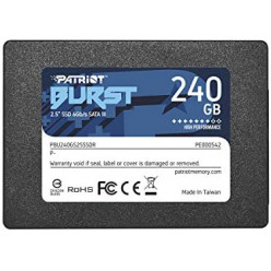 2.5- SSD 240GB Patriot  Burst Elite, SATAIII, Sequential Read: 450MB/s, Sequential Write: 320MB/s, 4K Random Read: 40K IOPS, 4K Random Write: 40K IOPS, SMART ZIP, TRIM, 7mm, TBW: up to 100TB, Phison S11 Controller, 3D NAND TLC