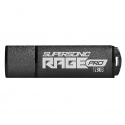 128GB USB3.2  Patriot Supersonic Rage Pro Black, Aluminum coated housing gives better thermal and solid body (Up to 420MB/s Read Speeds)