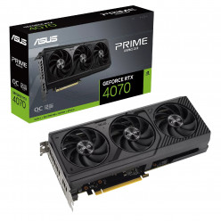 ASUS PRIME GeForce RTX™ 4070 OC Edition 12GB GDDR6X 192bit, 2550/21000MHz, 1xHDMI, 3xDP, Triple Fan, PCI-E 4.0, 2.5-slot design, Axial-tech fans, Dual Ball bearing, 0dB technology, Protective Backplate, Stainless Steel Bracket, Dual BIOS, 1x8pin, Black, R