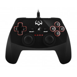 SVEN GC-250 Wired Gamepad, Vibration feedback, D-Pad, 4 axis, 2 sticks, 11 buttons, USB, Black