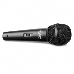 SVEN MK-110, Wired dynamic microphone for karaoke, Cardioid, Adapter 6.3 - 3.5 mm jack 2 pin, metal body, cable 4 m, black