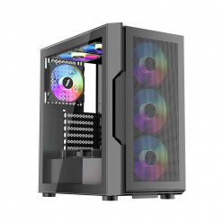 Case 1STPLAYER T7-P BLACK, ATX w/o PSU, Tempered Glass Side Panel, Front Panel: Plastic NET, F2 ARGB fan (3front,1rear), C3 HUB without Controller, MB Synchro, 2.5- SSD*3 / 3.5- HDD*1, Front removable dust filter, Tool-free Quick-realease panels, USB3.0*1