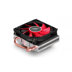 DEEPCOOL Cooler -HTPC-200-, Socket 775/1150/1151/155/1156/1200 & AM3/FM2, up to 100W, 80х80х15mm, 600~2500rpm, 17.8~26.2 dBA, 23CFM, 4 pin, PWM, 47mm ultra-thin design compatible with HTPC Case &ITX MB, Hydro Bearing, 2 heatpipes direct contact