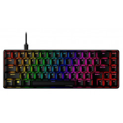 HYPERX Alloy Origins 65 RGB Mechanical Gaming Keyboard (RU), Black, Mechanical keys (HyperX Red key switch) Backlight (RGB), Functionally compact 65% form factor, Ultra-portable design, Full aircraft-grade aluminum body, USB