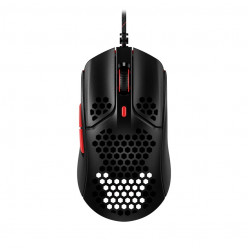 HYPERX Pulsefire Haste Gaming Mouse, Black/Red, Ultra-light hex shell design, 400–16000 DPI, 4 DPI presets, Pixart PAW3335 Sensor, Split-button design for extra responsiveness, Per-LED RGB lighting, USB, 80g