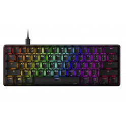 HYPERX Alloy Origins 60 Black Mechanical Gaming Keyboard (RU), Mechanical keys (HyperX Red key switch) Backlight (RGB), Petite 60% form factor, Ultra-portable design, Full aircraft-grade aluminum body,  USB