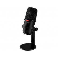 HyperX SoloCast, Black, Microphone for the streaming, Sampling rates: 48 / 44.1 /32 / 16 / 8 kHz, 20Hz-20kHz, Tap-to-Mute sensor with LED indicator, Flexible, Adjustable stand, Cardioid polar pattern, Boom arm and mic stand, Cable length: 2m, Black,  USB