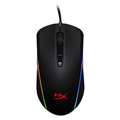 HYPERX Pulsefire SURGE Gaming Mouse, Black, 200–16000 DPI, 4 DPI presets, Pixart 3389 sensor, Light ring provides dynamic 360° RGB effects, 6 x button mouse with ultra-responsive Omron switches, USB,  130g