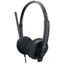 Dell Stereo Headset WH1022 (520-AAVV), USB -A / 3.5mm Stereo Jack Connetctivity Noise-Canceling Mic, Adjustable Mic 150 Hz–7 kHz, LED Lights Call Indicator, Sound/Mic Mute, Volume +/-, Cable Length 2.9m, Earpad Material Leatherette.