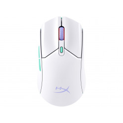 HYPERX Pulsefire Haste 2 Core Wireless Gaming Mouse, White, Ultra-lightweight design, 400–26000 DPI, 4 DPI presets, Dual wireless connectivity modes: BT + 2.4GHz, HyperX 26K Sensor, Included grip tape for secure, Per-LED RGB lighting, AAA Battery, 59g