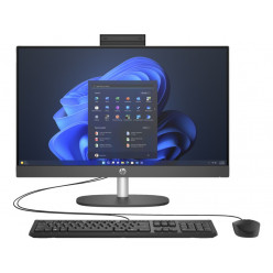 All-in-One PC - 23.8- HP ProOne 245 G10 FHD IPS, AMD Ryzen 5 7520U, 8GB on-board, 512Gb SSD 2280 PCIe NVMe, AMD Radeon 610M Graphics, Cam TNR 5MP, WiFi6 + BT5.3, LAN, HDMI Out, 1xUSB-C 3.2 G1, 90W AC Adapter, USB KB+MS HP 125, FreeDOS, Black.