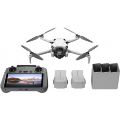 (969101) DJI Mini 4 PRO Fly More Combo + Controller 5.5- - Portable Drone, DJI RC2 5.5-, 48MP photo, 4K 100fps/FHD 200fps camera with gimbal, max. 4000m height / 57.6kmph speed, max. flight time 34min, Battery 2590 mAh, 249g (3 batteries, 3 pairs propelle