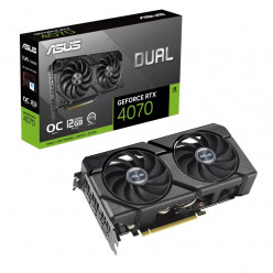 ASUS Dual GeForce RTX™ 4070 EVO OC Edition 12GB GDDR6X 192bit, 2550/21000MHz, 1xHDMI, 3xDP, Dual Fan, PCI-E 4.0, 2.5-slot design, Axial-tech fans, Dual Ball bearing, 0dB technology, Protective Backplate, Stainless Steel Bracket, Dual BIOS, 1x8pin, Black, 