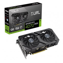 ASUS Dual GeForce RTX™ 4070 SUPER EVO OC Edition 12GB GDDR6X 192bit, 2550/21000MHz, 1xHDMI, 3xDP, Dual Fan, PCI-E 4.0, 2.5-slot design, Axial-tech fans, Dual Ball bearing, 0dB technology, Protective Backplate, Stainless Steel Bracket, Dual BIOS, 1x16pin, 