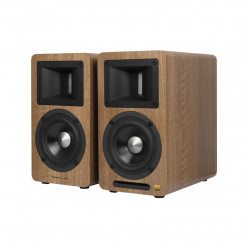 Edifier Airpulse A80 Hi-Res Audio Bluetooth Speakers, Color: walnut, 2.0/ L/R(Treble):10W + 10W, L/R(Woofer): 40W + 40W RMS, Three-amping, Audio in: AUX, PC, USB, Optical, Bluetooth (The USB, Optical Inputs Support Up to 192KHz Input Sample Rate), remote 