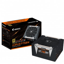 PSU GIGABYTE AORUS -GP-AP750GM-, 750W, ATX12V V2.31, 80 PLUS® Gold, Full Modular, Flat Black Cables, Active PFC + Full Bridge SRC LLC + DC to DC, 135mm HYB Fan with Fan Stop, +12V (62A), 20+4 Pin, 2xCPU(4+4Pin), 6x SATA, 4xPCI-E(6+2pin), 5x Peripheral, OC