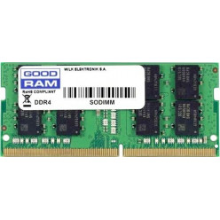 16GB DDR4-2666 SODIMM  GOODRAM, PC21300, CL19, 2048x8, Single Rank, 1.2V