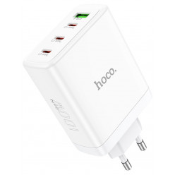 USB Charger  HOCO N31 Leader Four-port, 3 x USB-C + 1 x USB, USB-C 1/2: up to 100W, USB-C 3: up to 22.5W, USB-A: up to 22.5W, up to PD100W / QC3.0, White