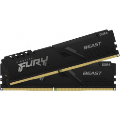 32GB (Kit of 2*16GB) DDR4-2666  Kingston FURY® Beast DDR4, PC21300, CL16, 1Gx8, 1.2V, Auto-overclocking, Asymmetric BLACK low-profile heat spreader, Intel XMP Ready (Extreme Memory Profiles)