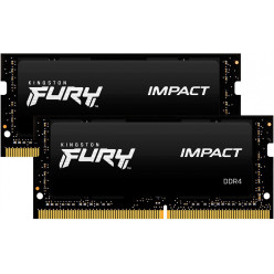 32GB (Kit of 2*16GB) DDR4-2666 SODIMM  Kingston FURY® Impact, PC21300, CL15, 2Rx8, 1.2V Intel® XMP 2.0 (Extreme Memory Profiles)