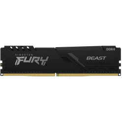 16GB DDR4-3200  Kingston FURY® Beast DDR4, PC25600, CL16, 1.35V, 1Gx8, Auto-overclocking, Asymmetric BLACK low-profile heat spreader, Intel XMP Ready  (Extreme Memory Profiles)