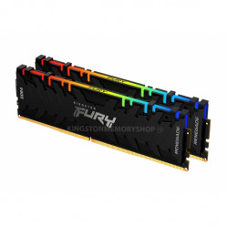 64GB (Kit of 2*32GB) DDR4-3200  Kingston FURY® Renegade DDR4 RGB, PC25600, CL16, 2Rx8, 1.35V, Symmetric BLACK Large heat spreader, Dynamic RGB effects featuring Kingston FURY Infrared Sync technology, Intel XMP Ready (Extreme Memory Profiles)