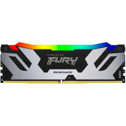 16GB DDR5-6000  Kingston FURY® Renegade Silver DDR5 RGB, PC48800, CL32, 1.35V, 1Rx8, Auto-overclocking, Symmetric SILVER Large heat spreader, Dynamic RGB effects featuring Kingston FURY Infrared Sync technology, Intel XMP 3.0 Ready  (Extreme Memory Profil