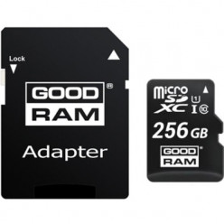 256GB microSD Class10 U1 UHS-I + SD adapter  Goodram M1AA, 600x, Up to: 90MB/s