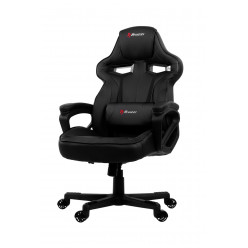 Gaming/Office Chair AROZZI Milano, Black/Black, PU Leather, max weight up to 90-95kg / height 160-180cm, Tilt Angle 12°, Fixed Armrests, Lumbar cushion, Wood Frame, Nylon wheelbase, Gas Lift 4class, Small nylon casters, W-20.5kg