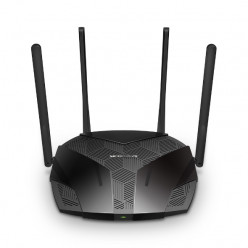 MERCUSYS MR80X  AX3000 Wi-Fi 6 Wireless Gigabit Router, 2402Mbps at 5Ghz + 574Mbps at 2.4Ghz, 802.11ax/ac/a/b/g/n, 1 Gigabit WAN+3 Gigabit LAN, OFDMA, MU-MIMO, Target Wake Time, BSS color, 4 fixed antennas